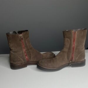 Materia Prima Sz 39 / US 9 Brown Suede Zip Ankle Boots Booties Made in Italy